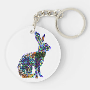 Double Lucky Hare feng shui keychain