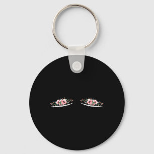 Double Mastectomy Scars with Flowers Breast Cancer Key Ring