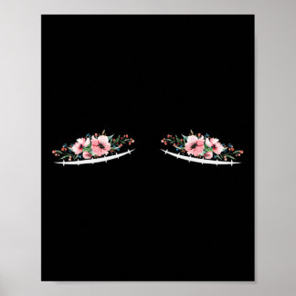 Double Mastectomy Scars With Flowers Breast Cancer Poster
