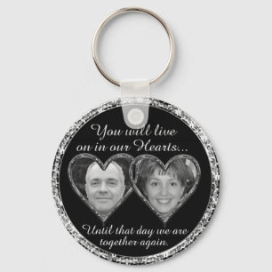 Double Memorial in Silver Key Ring