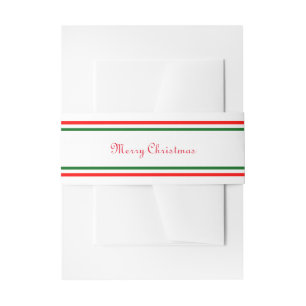 Double Merry Christmas Trim - Belly Band Invitation Belly Band