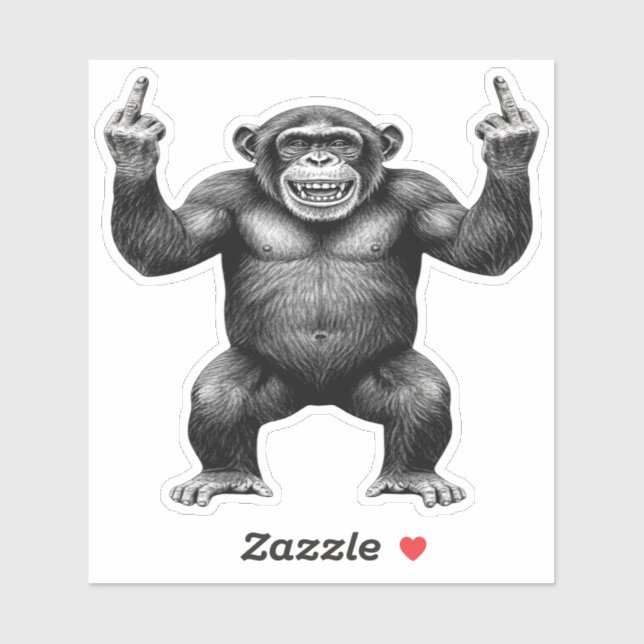 Double Middle Finger Chimpanzee (Sheet)