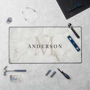 double monogram pearl masculine marble desk mat
