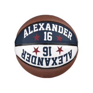 Double Name Red White Blue Personalise Basketball