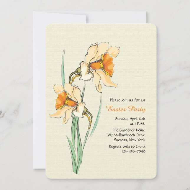 Double Narcissus Easter Invitation (Front)