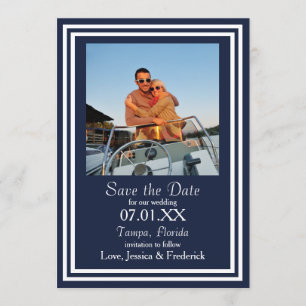 Double Navy Nautical - Save the Date