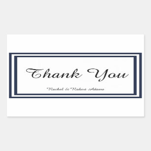 Double Navy Trim - Rectangle Sticker