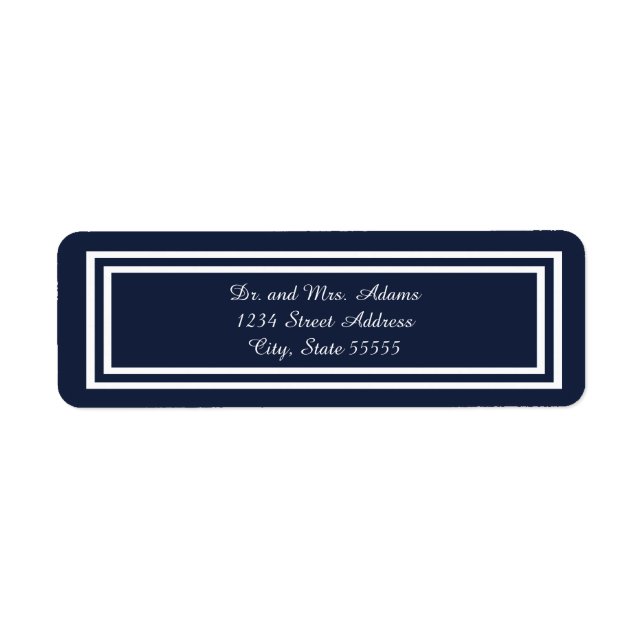 Double Navy Trim -  Return Address Label (Front)