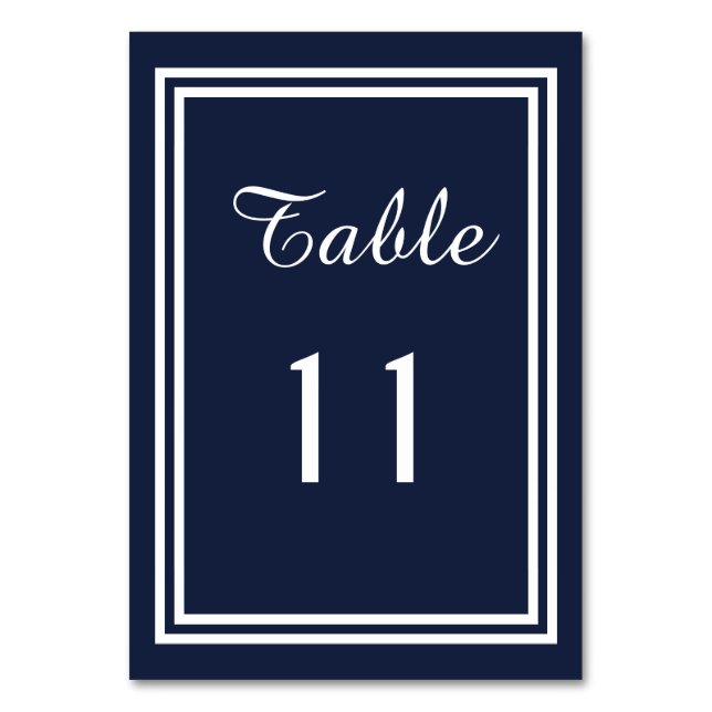 Double Navy Trim - Table Card (Front)