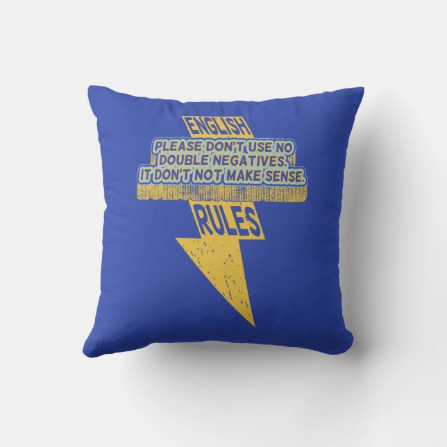 Double negative English language literacy Cushion (Back)