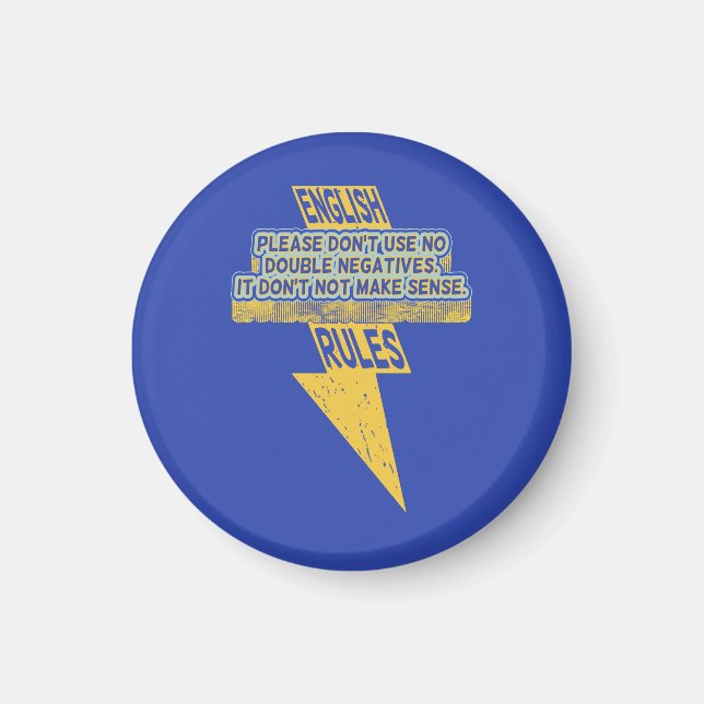 Double negative English language literacy Magnet (Front)