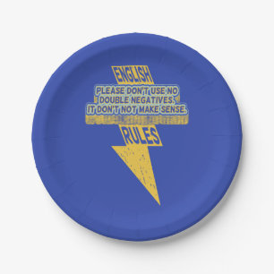 Double negative English language literacy Paper Plate