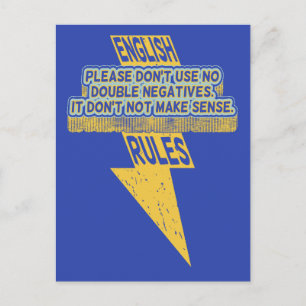 Double negative English language literacy Postcard