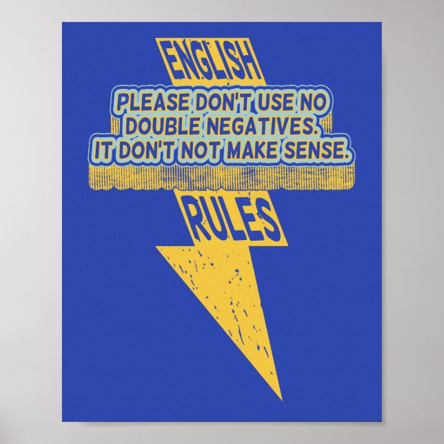 Double negative English language literacy Poster (Front)