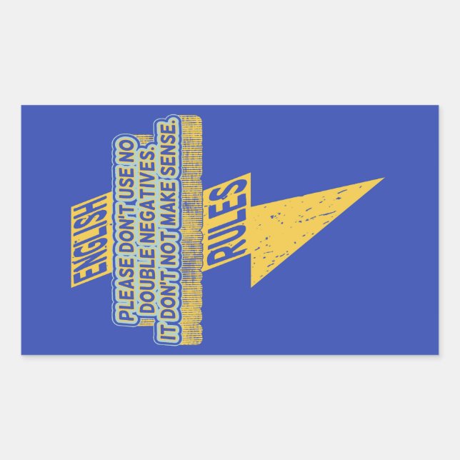 Double negative English language literacy Rectangular Sticker (Front)