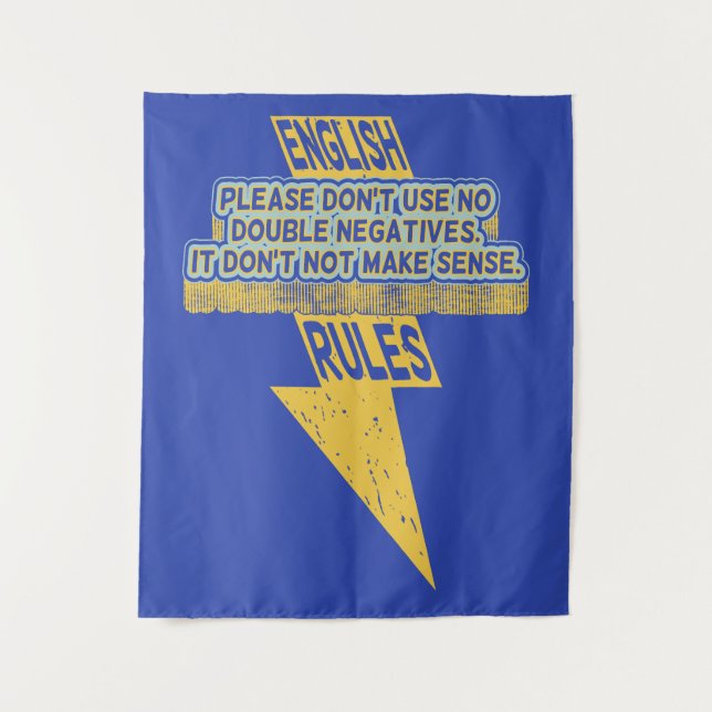 Double negative English language literacy Tapestry (Front)