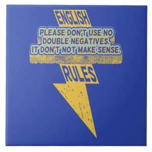 Double negative English language literacy Tile