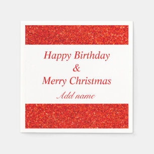 double occasion birthday and christmas napkins