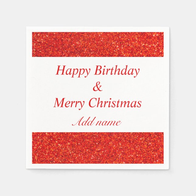 double occasion birthday and christmas napkins (Front)