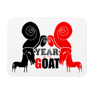 Double Odd Goat Chinese Year Zodiac Photo Magnet