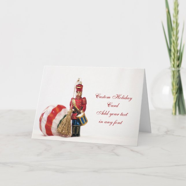 Double Ornaments on White Holiday Card (Front)