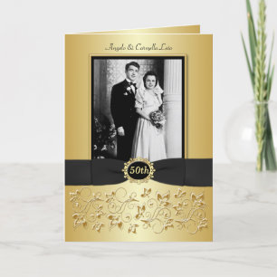 Double Photo 50th Anniversary Invitation Card