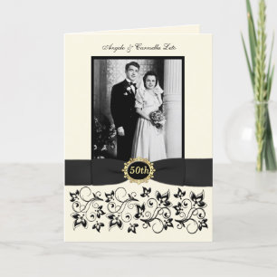 Double Photo 50th Anniversary Invitation Card