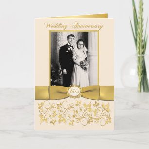 Double Photo 60th Anniversary Invitation Card