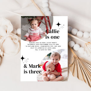 Double Photo Joint Birthday Invitation