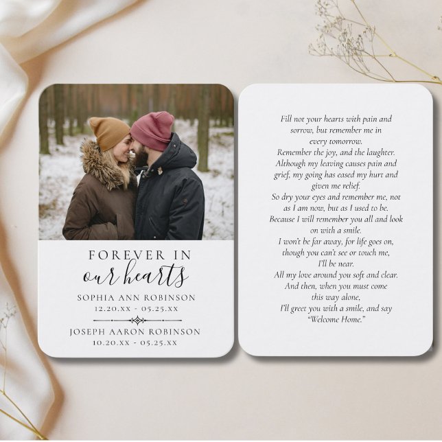 Double Photo Memorial Remembrance Prayer Card (Creator Uploaded)