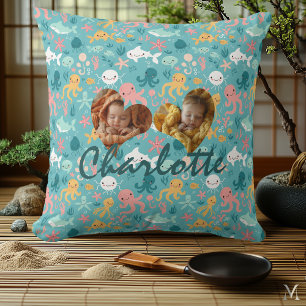 Double Photo Pillow and Kawaii Ocean Pattern