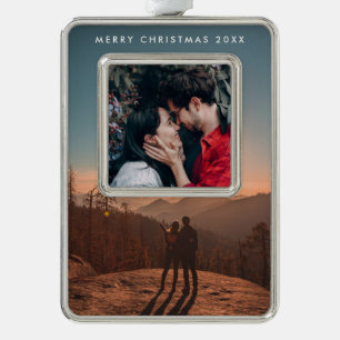 Double Photo Silver Plated Framed Ornament