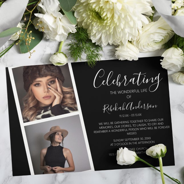 Double Photo Strip | Funeral Memorial Invitation (Creator Uploaded)