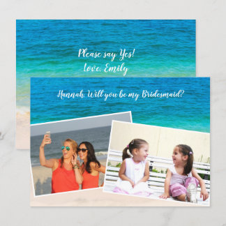 Double Photo Will You Be My Bridesmaid Card