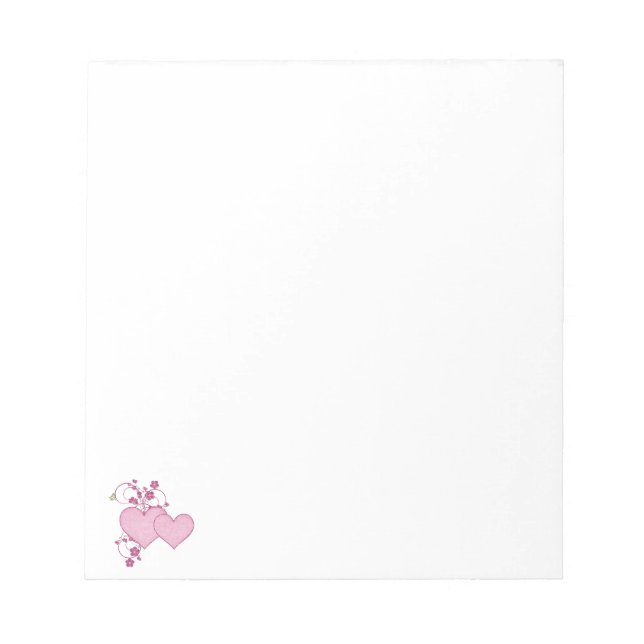 Double Pink Heart & Glitter D2 Valentine's Day Notepad (Front)