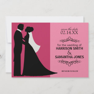 Double Pink Save the Date Announcements