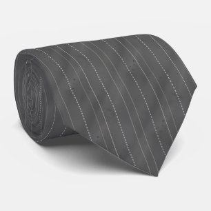 Double Pinstriped   Dk. Gray Tie