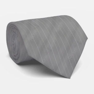 Double Pinstriped   Med. Gray Tie