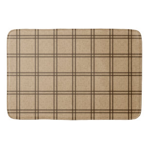 Double Plaid Pattern Bath Mat