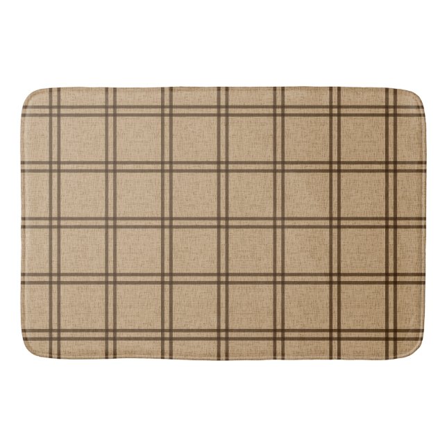 Double Plaid Pattern Bath Mat (Front)