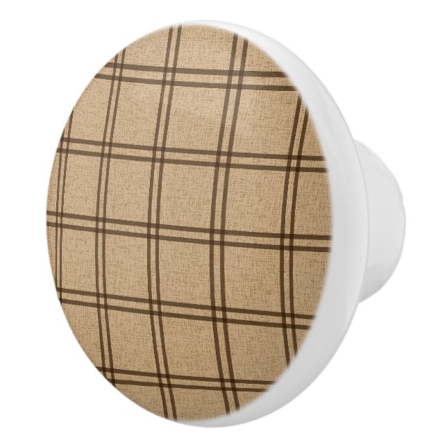 Double Plaid Pattern Ceramic Knob (Right)