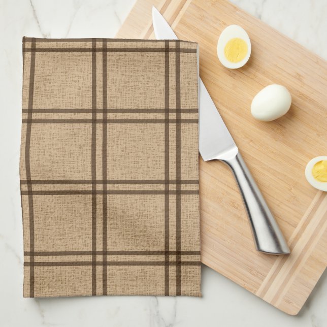 Double Plaid Pattern Tea Towel (Quarter Fold)