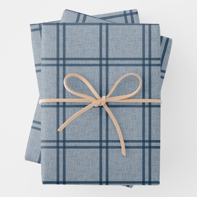 Double Plaid Pattern Wrapping Paper Sheet (In situ)