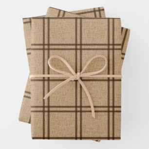 Double Plaid Pattern Wrapping Paper Sheet