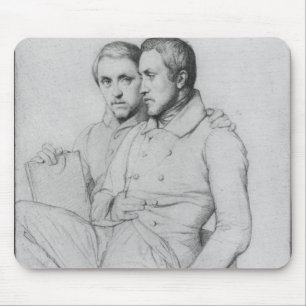 Double portrait of Hippolyte and Paul Flandrin Mouse Mat