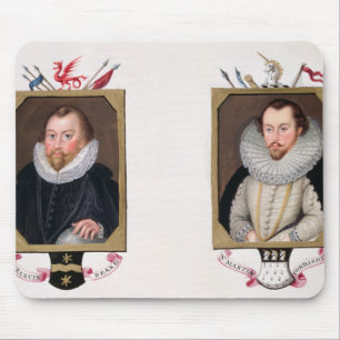 Double portrait of Sir Francis Drake (c.1540-96) a Mouse Mat