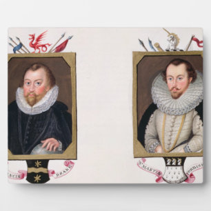 Double portrait of Sir Francis Drake (c.1540-96) a Plaque