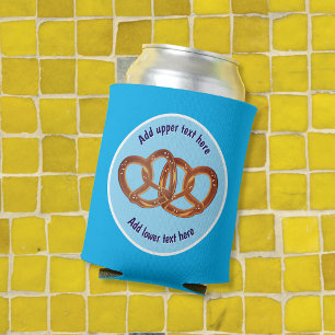 Double Pretzel - thirsty saltesnacks with any text Can Cooler