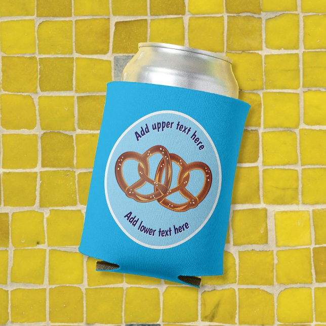 Double Pretzel - thirsty saltesnacks with any text Can Cooler (Creator Uploaded)