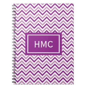 Double Purple Chevron Monogram Notebook